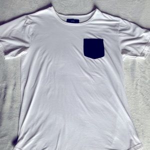White black pocket tee mens large